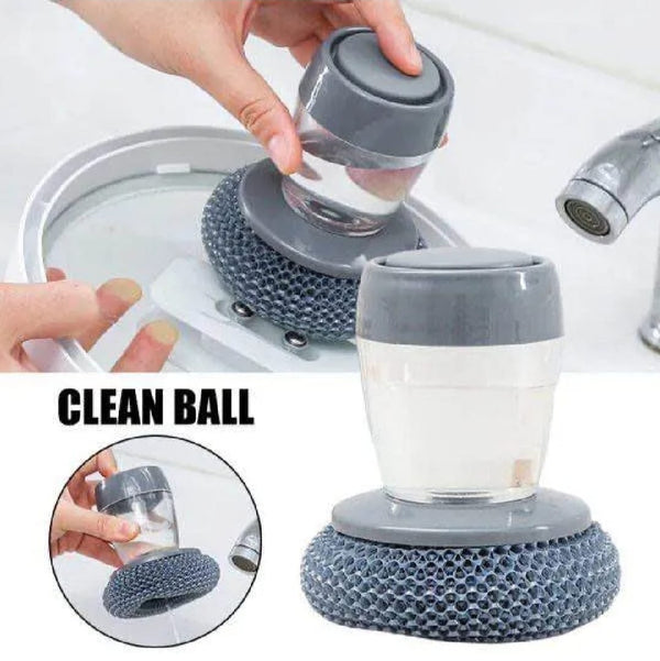 Dish Soap Dispenser with Sponge  – Portable Stainless Steel Kitchen Cleaning sponge for Dishes, Pots & Pans